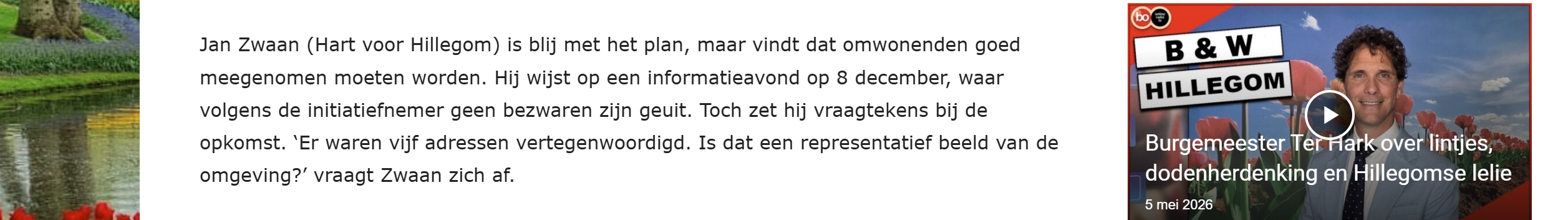 Hart voor Hillegom zichtbaar en kritisch in commissievergadering